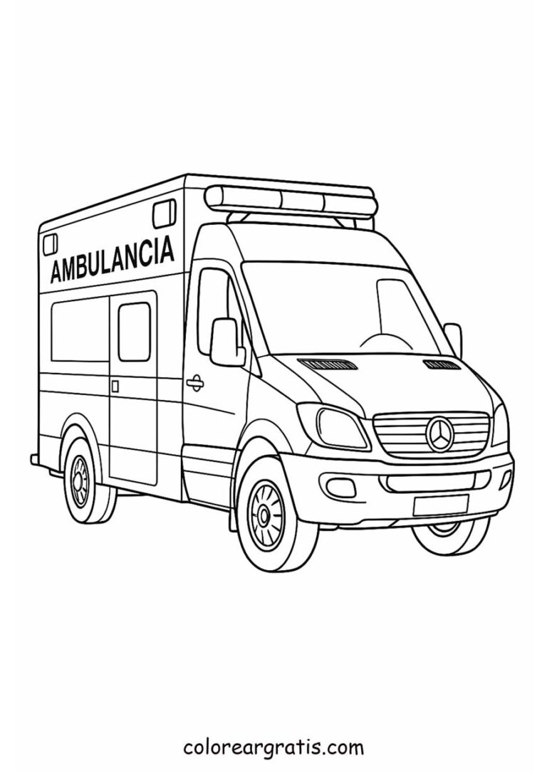 Ambulance coloring page – emergency vehicle for kids