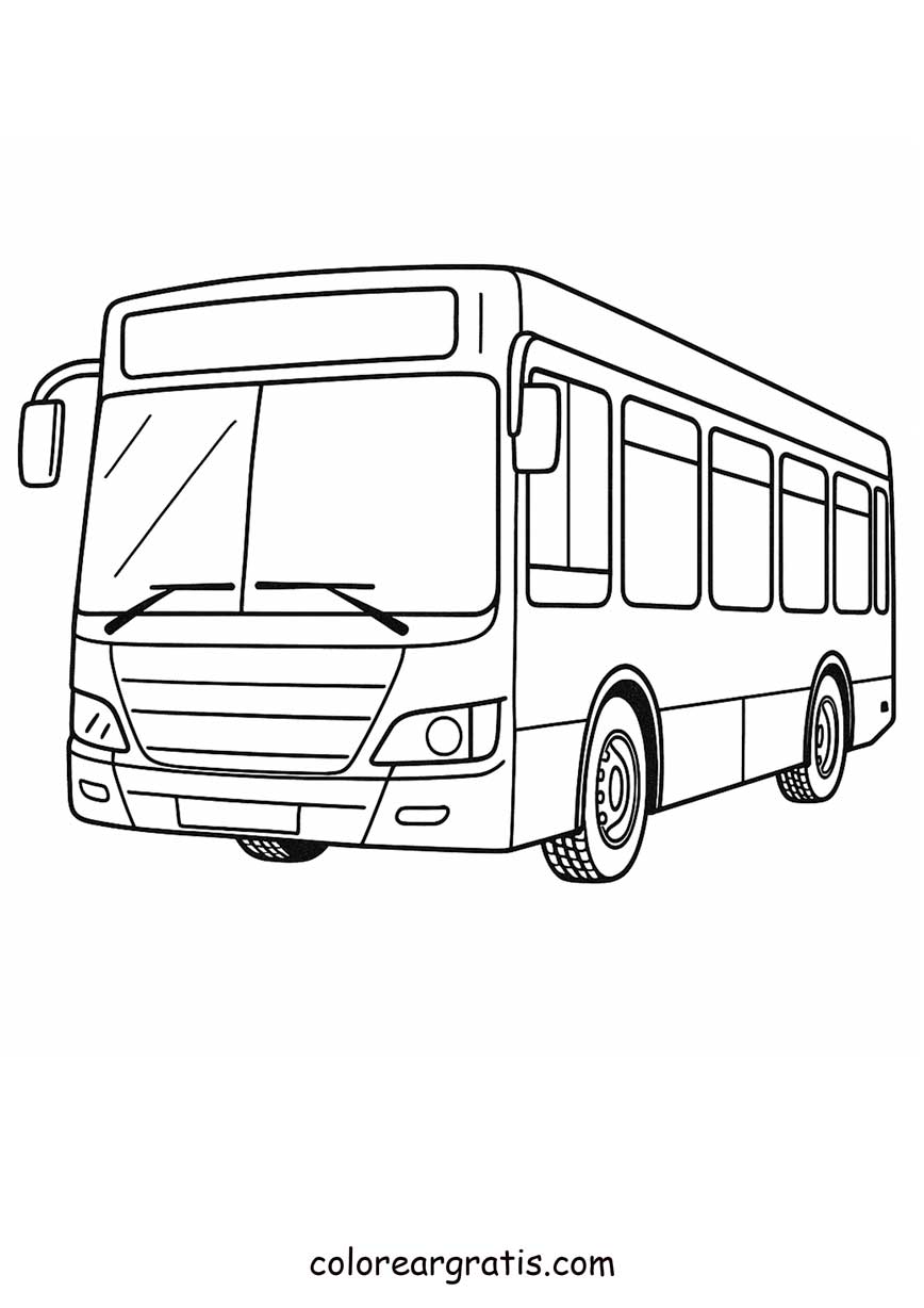 Dibujo para colorear autobús para niños