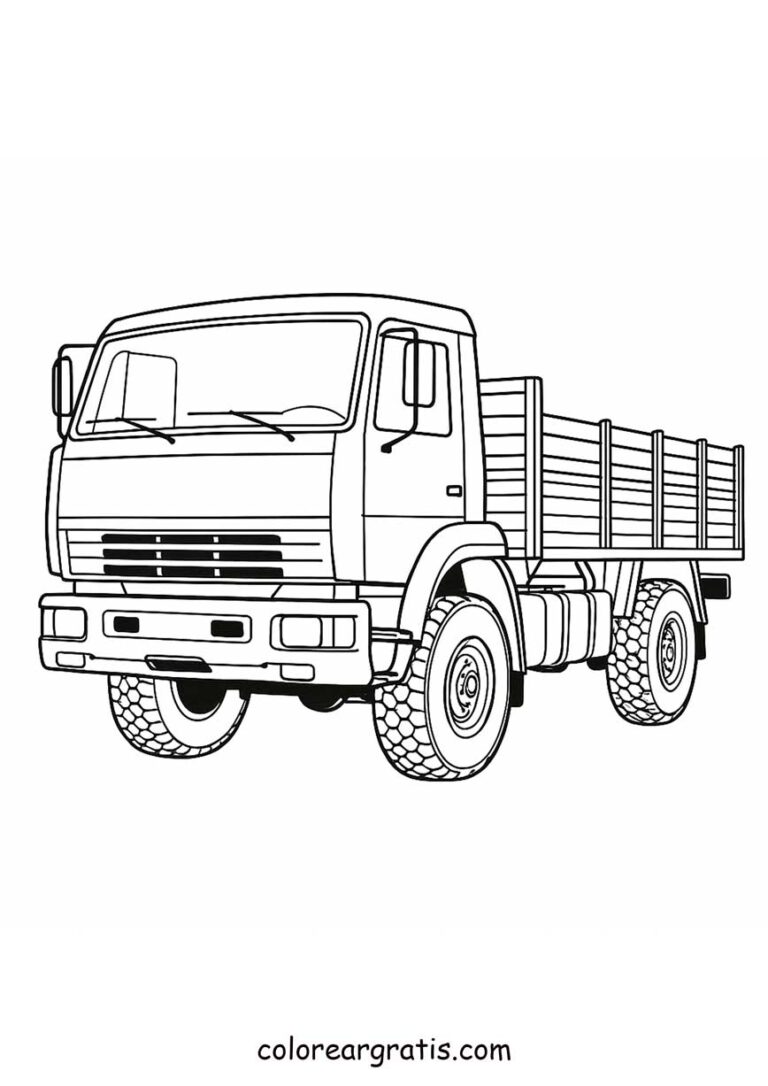 Dibujo para colorear camión grande para niños