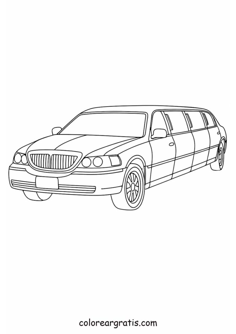 Dibujo para colorear limusina para niños