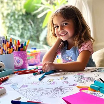Dibujos infantiles para colorear y descargar gratis Dibujo para colorear gratis para niños en formato imprimible