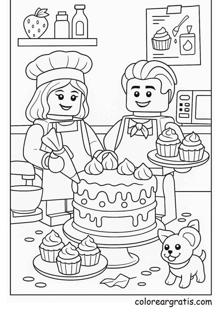 Dibujo de concierto estilo LEGO. Ideal para niños pequeños: ¡descarga ahora!
