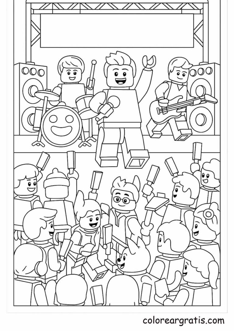 Dibujo para colorear LEGO de concierto — pintar en casa