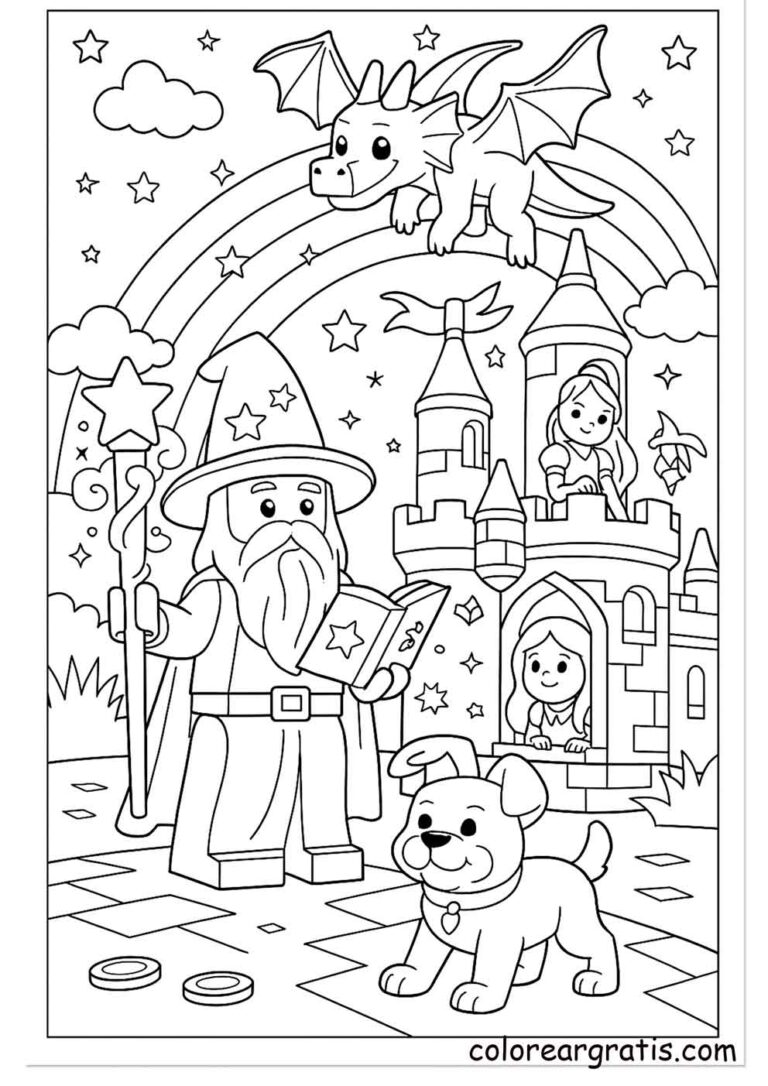 Dibujo para colorear LEGO de magia — actividades para niños