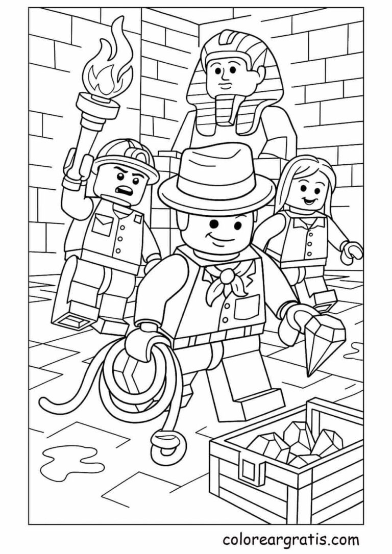 LEGO-themed coloring page — PDF download for free