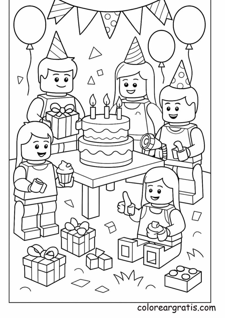 Printable LEGO drawing for children — fun activity"
