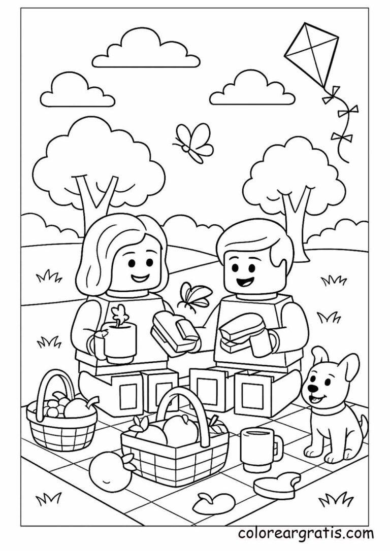LEGO figure coloring page for kids — free printable