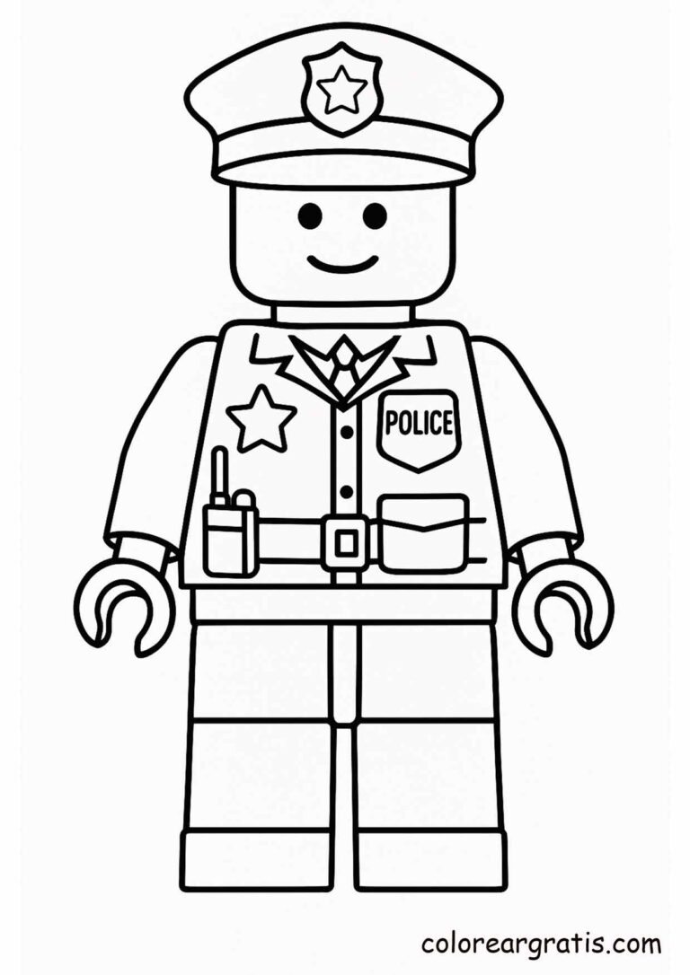 LEGO-themed coloring page — PDF download for free