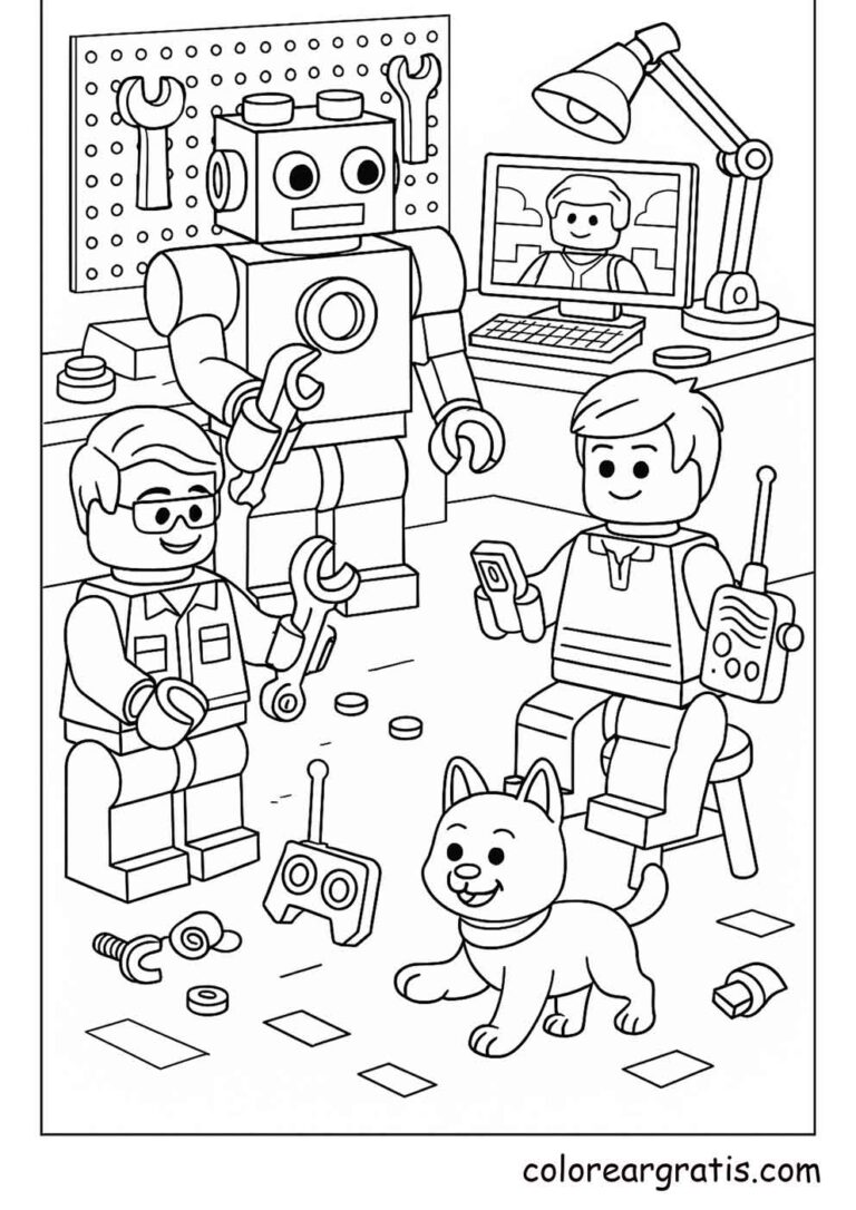 Printable LEGO drawing for children — fun activity"