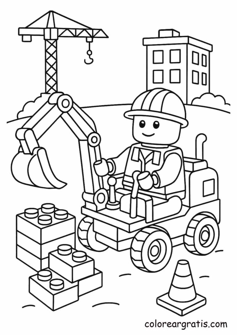 LEGO figure coloring page for kids — free printable