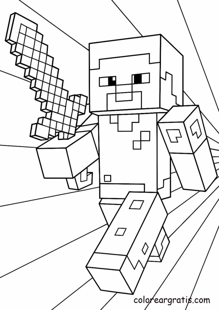 Dibujo para pintar de Minecraft — ideal para niños y niñas