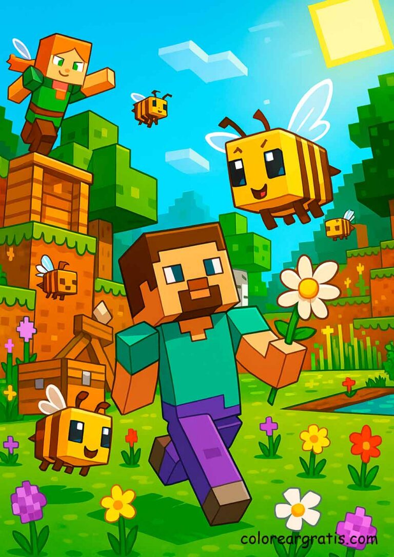 Minecraft coloring pages for kids